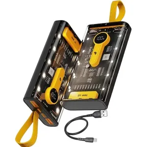 Transparent 66W High-Speed Power Bank – 20000mAh, PD 22W
