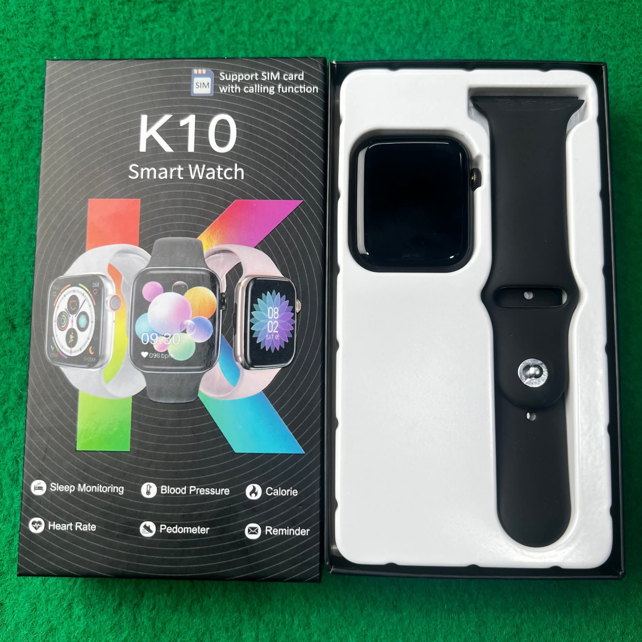 K10 SIM Supported Smart Watch with Heart Rate and BP Monitor