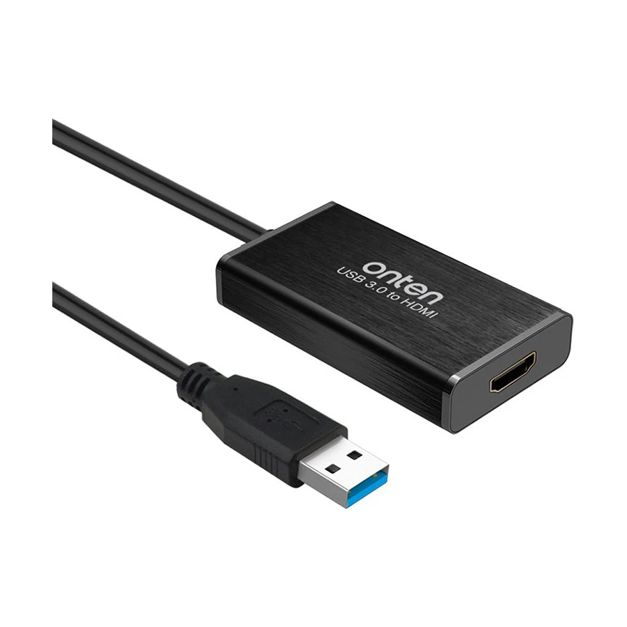 Onten OTN-5202 USB Male to HDMI Female Black Converter