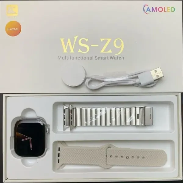 FereFit WS-Z9 Multifunctional Amoled Smartwatch – Silver Color