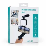 3-in-1 Professional Video Making Vlogging Kit with Shotgun Mic, LED Light & Tripod