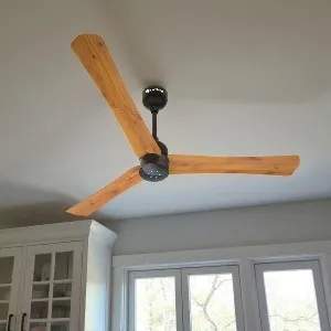 Atomberg Renesa+ 56" 35 Watt BLDC motor Energy Saving Anti-Dust Speed Indicator Light Ceiling Fan with Remote Control (Golden OakWood) Pack AT-102