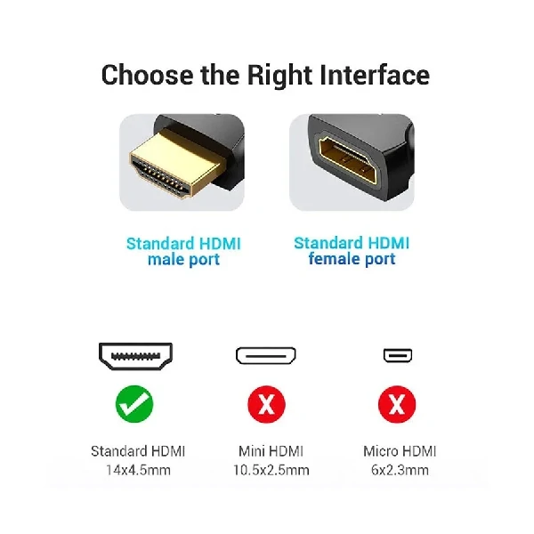 Vention AIMB0 HDMI Male to Female Black Converter