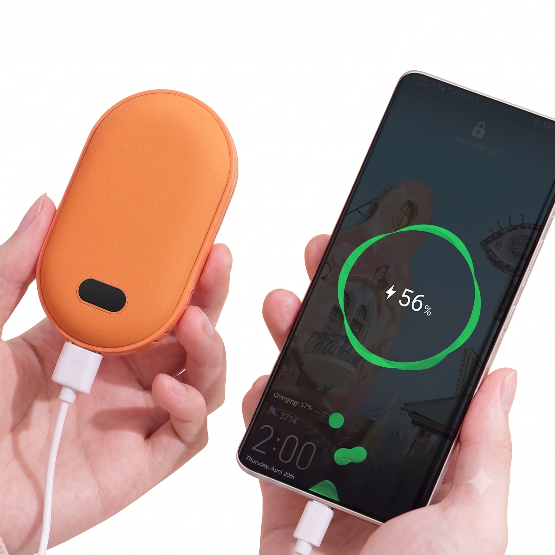2-in-1 Rechargeable Hand Warmer & Portable Power Bank with Digital Display | Electric Pocket Hand Heater & Mobile Emergency Charger for Winter