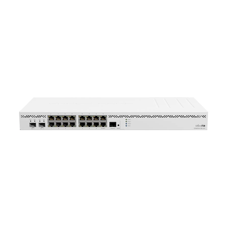 MikroTik CCR2004-16G-2S+ 4-Core 1U Rackmount Router, RouterOS v7