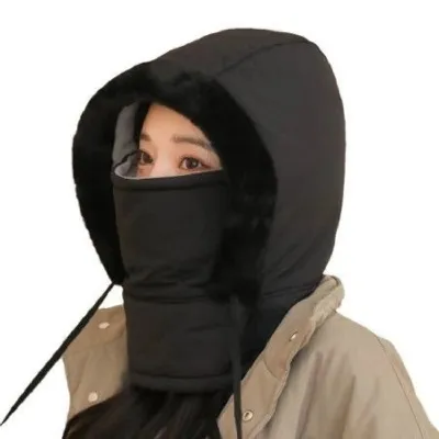 Polar Fleece Winter Balaclava – Thick Warm Hood Hat with Face Mask for Men & Women