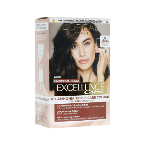 L'Oreal Excellence No Ammonia Triple Care Colour - 2U Universal Darkest Brown (Belgium)