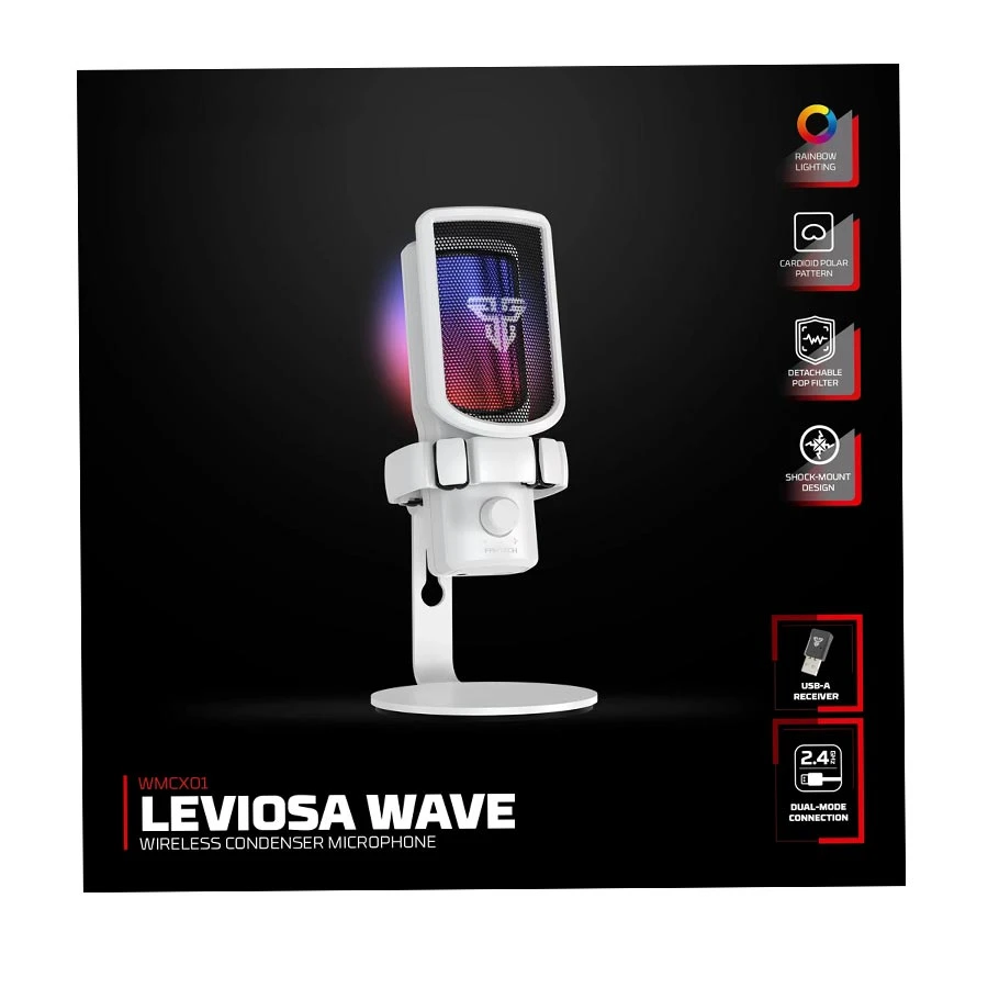 Fantech Leviosa Wave WMCX01 Wireless White Condenser Microphone
