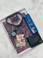 Men's Pure Cotton Shirt Combo Set, 6 Colour Choices