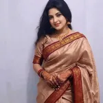 Lama Silk Saree with Rich Border, Anchal and Matching Blouse