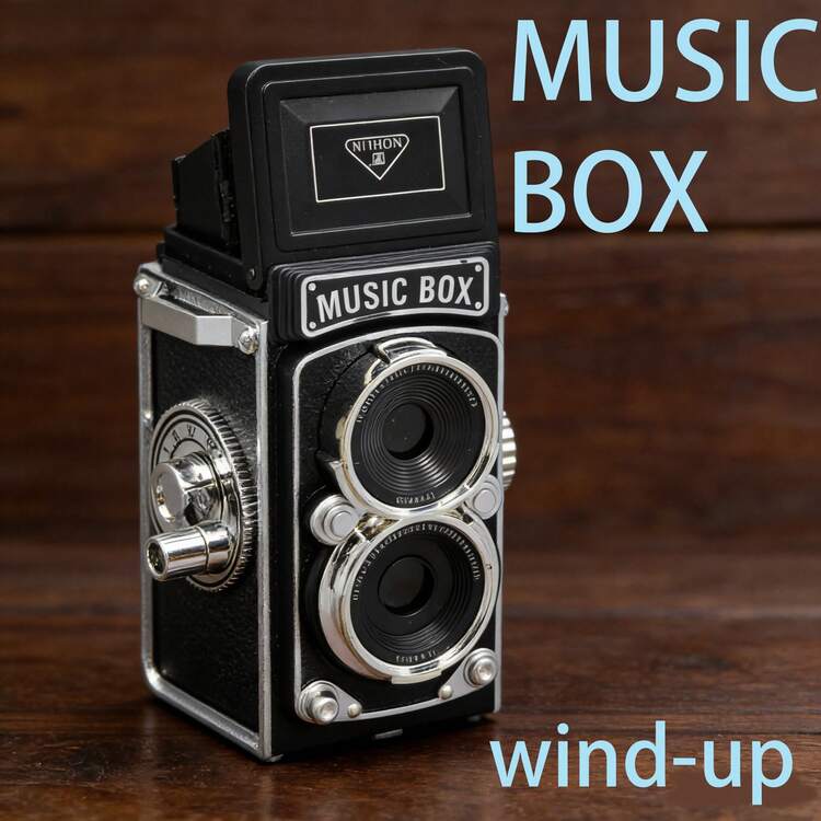 Vintage Retro Camera Shaped Mechanical Music Box