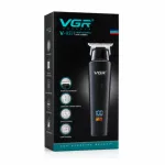 VGR V-937 Professional Cordless Hair & Beard Trimmer for Men – LCD Display, 500 Min Runtime, 2000mAh Battery, Zero Gap Stainless Steel Blade (Black)