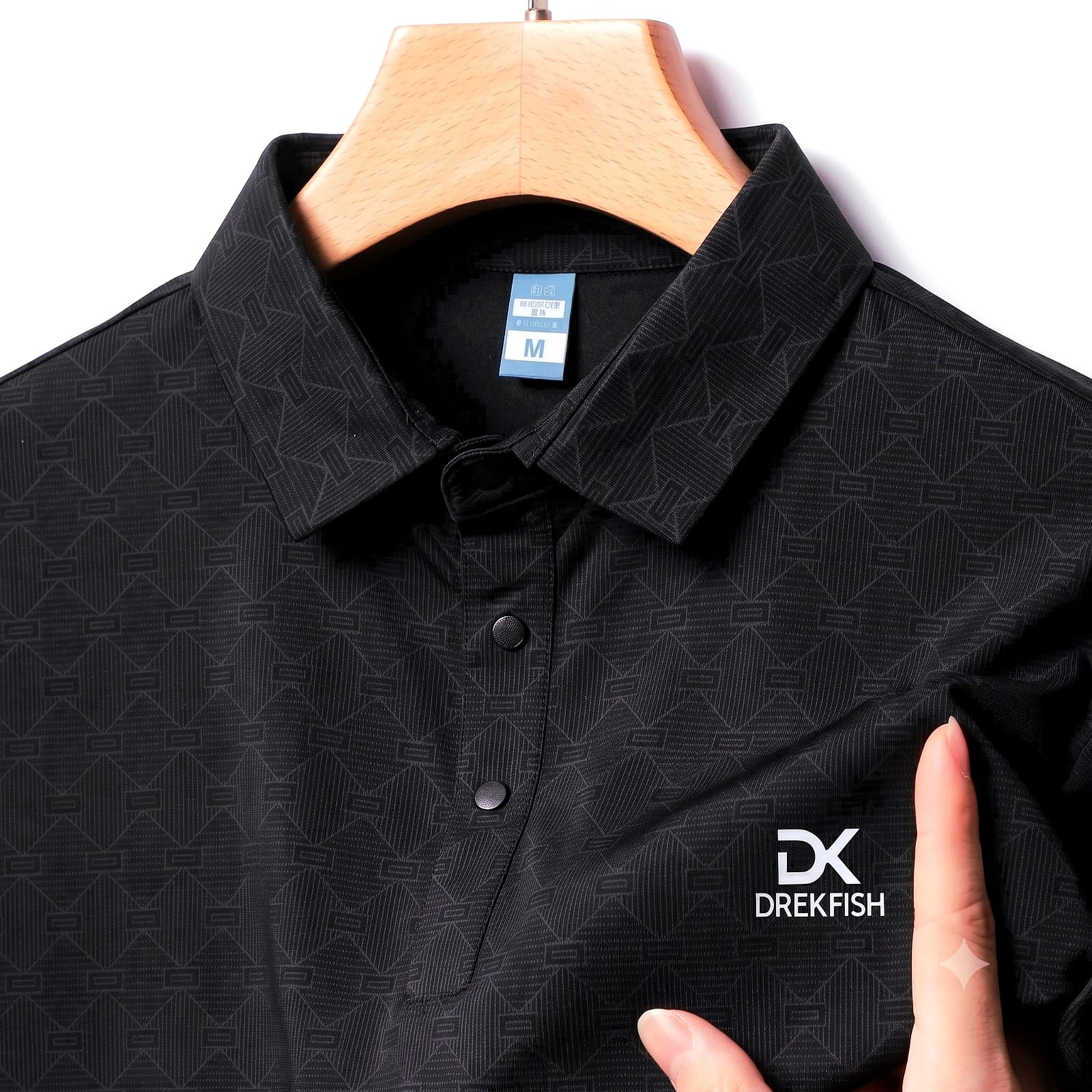 Men's Sewing-Less Polo Shirt with Metal Buttons, Sizes M to XXL