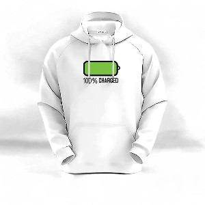 100% Charged Islamic Hoodie (White)