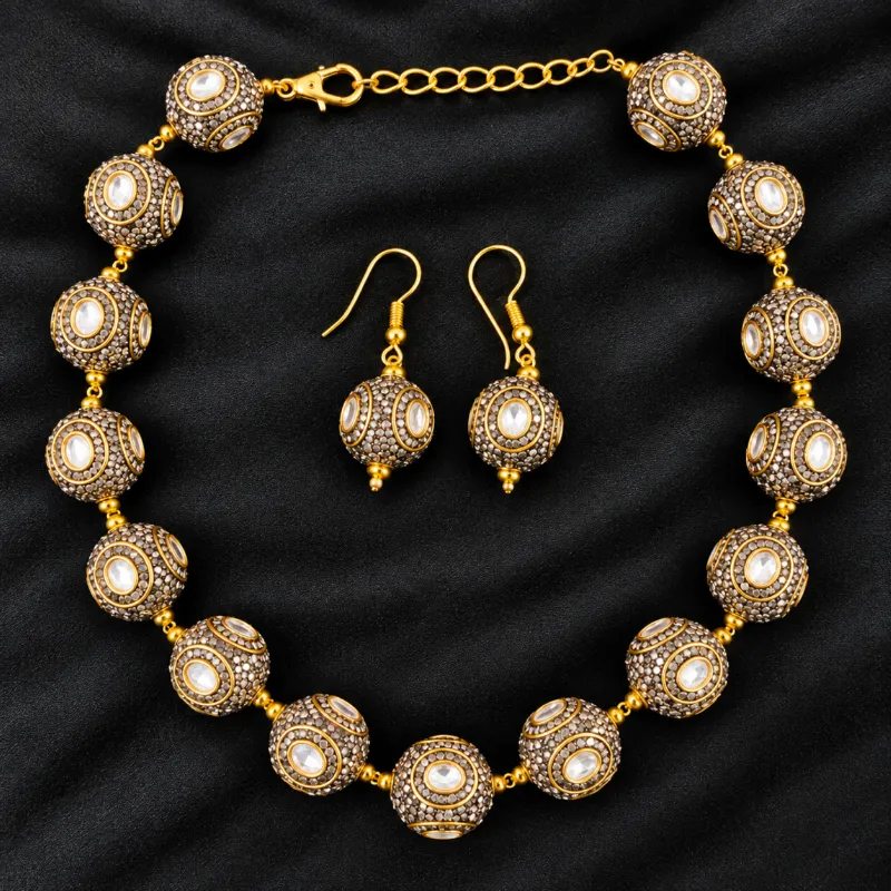 Premium Antique Turkish Ball Necklace Set
