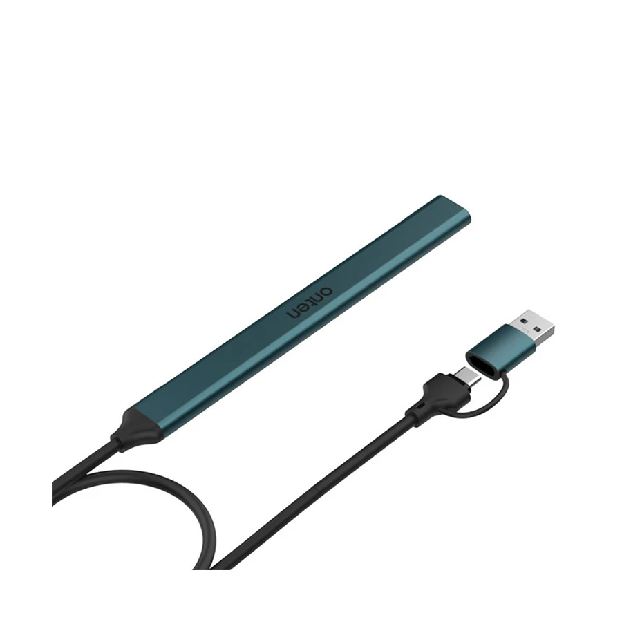 Onten OTN-UCA9702 7 Port USB-A and USB-C to USB-A Hub, Crystal Teal