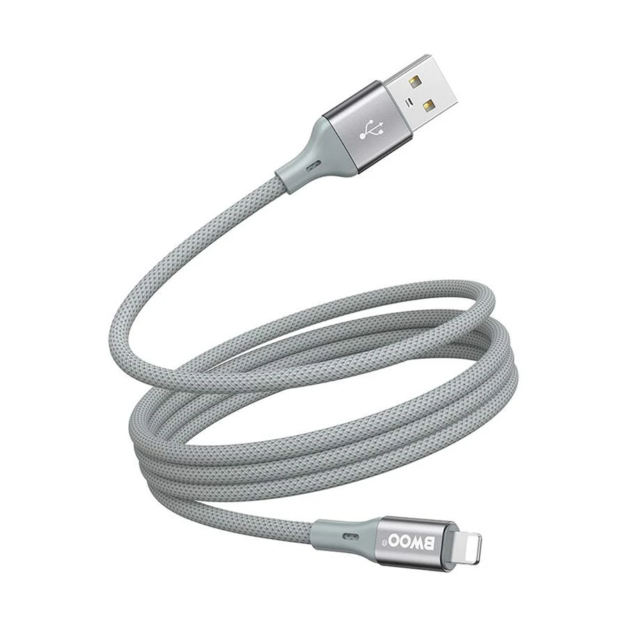 Bwoo BO-X311L 15W USB to Lightning Braided Cable 1 Meter Gray
