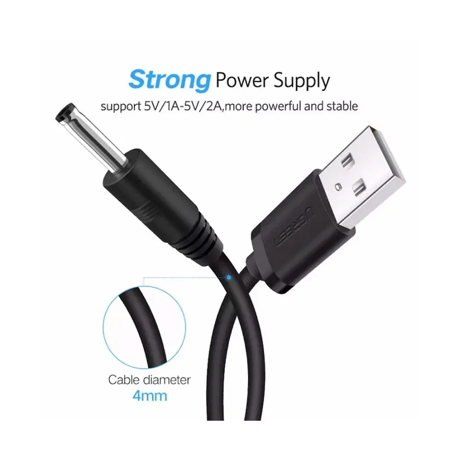 UGREEN US277 USB-A to DC 3.5mm Power Cable 1 Meter Black