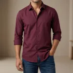 Premium China Micro Stig Shirt (Formal / Casual) (Coffee)