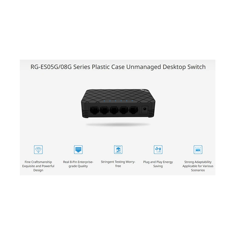Ruijie RG-ES05 5 Port Ethernet Unmanaged Desktop Switch