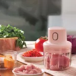 Intelligent Electric Rechargeable Vegetable Cutter & Mini Chopper – 250ml Wireless One-Touch Food Processor for Garlic, Ginger, Onion & Meat