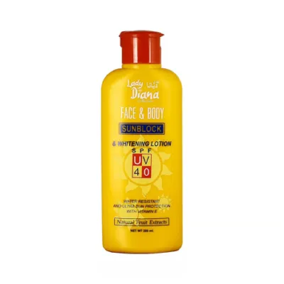 Lady Diana Face & Body Sun Block & Whitening Lotion SPF 40 200ml (Thailand)