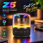Z5 RGB Mini Portable Wireless Bluetooth Speaker – 5W Compact Speaker with LED Light Effects