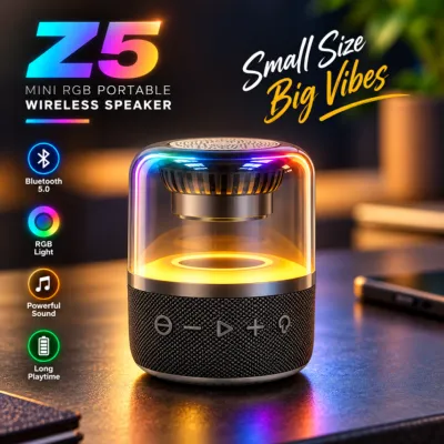 Z5 RGB Mini Portable Wireless Bluetooth Speaker – 5W Compact Speaker with LED Light Effects