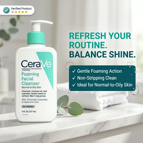 CeraVe Foaming Cleanser For Normal To Oily Skin 237ml (USA)