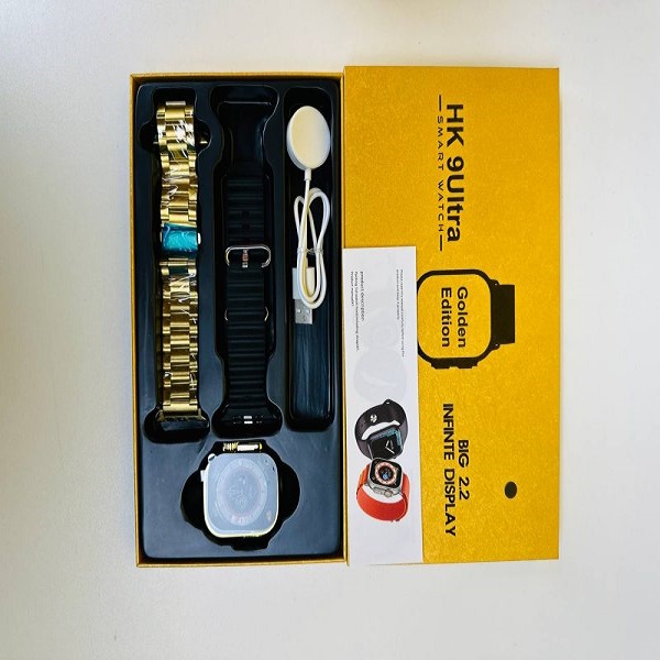 HK 9Ultra Smartwatch Golden Edition (Dual Straps)