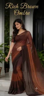 Rongdhonu Georgette Saree for Party and Casual Wear, 5 Colours