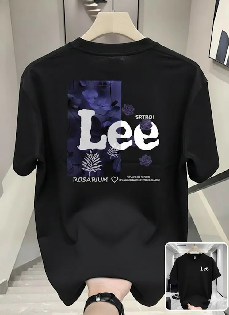 Men's Breathable Cotton-Spandex Drop Shoulder Tee with DTF Print