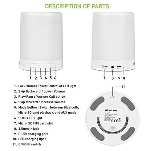 Touch Lamp Portable Bluetooth Speaker with Smart Colour Changing Touch Mode Night Lamp