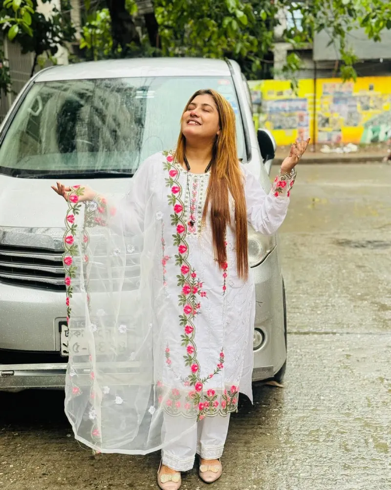 Pure Cotton Embroidery Three Piece with Organza Orna, 3 Colours