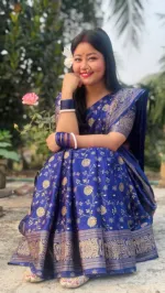 Modern Skin Print Silk Saree and Matching Blouse Piece