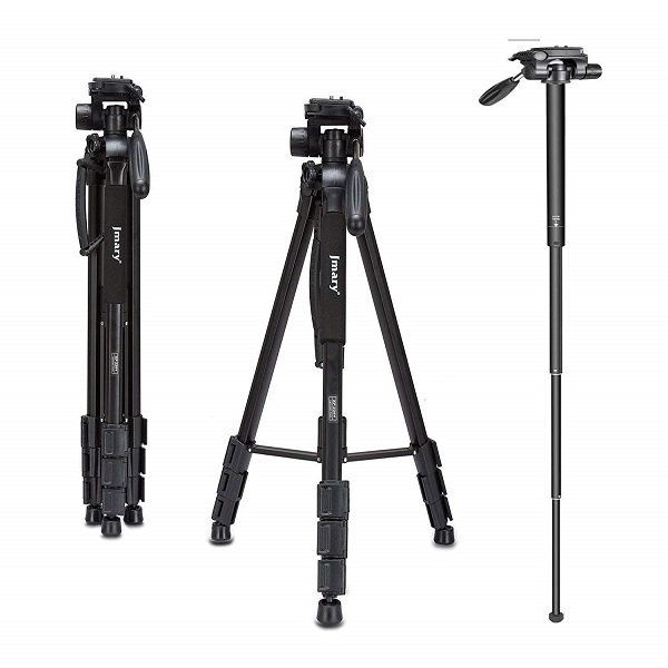 Jmary KP2599 Professional Camera Tripod and Monopod – Black Color