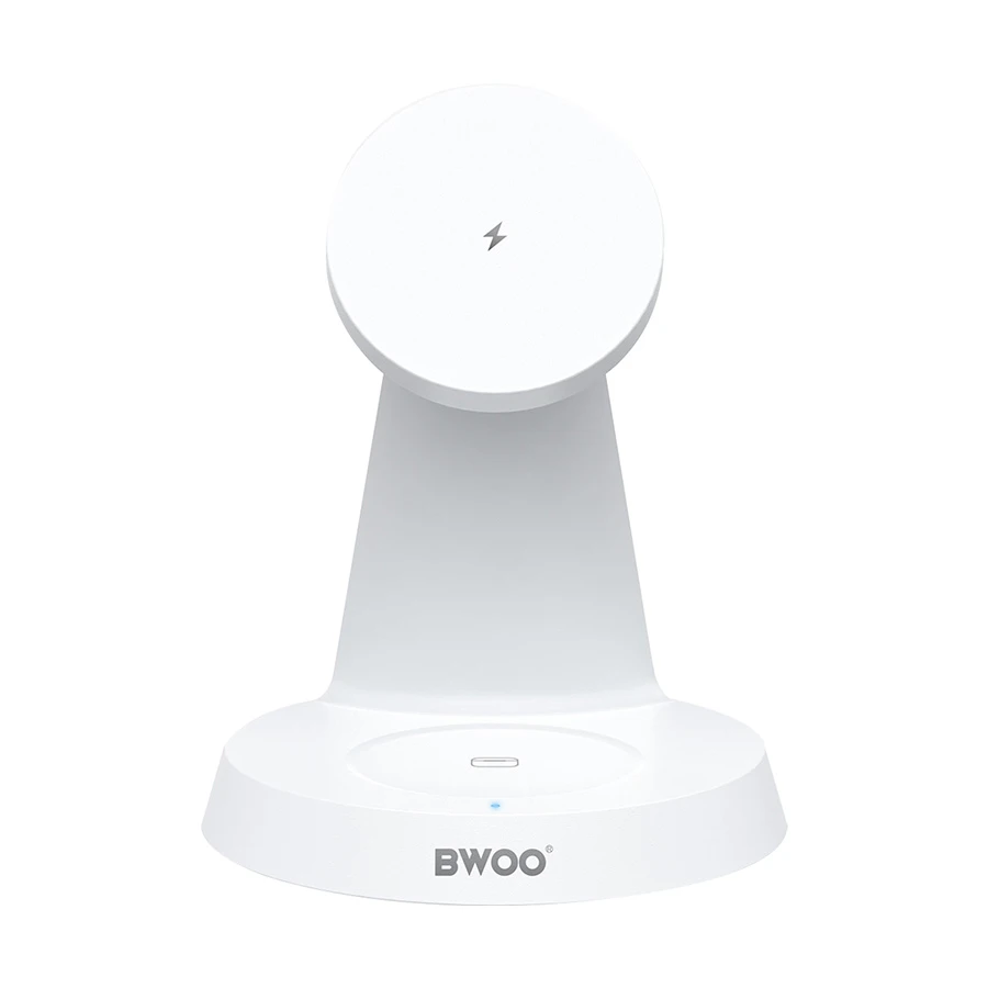 Bwoo BO-WL23 15W 3 in 1 MagSafe Qi Wireless Charger, White