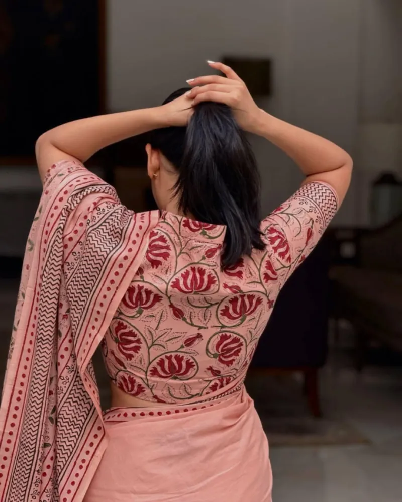 Digital Print Parsha Saree with Tassel Anchal, 6 Colours
