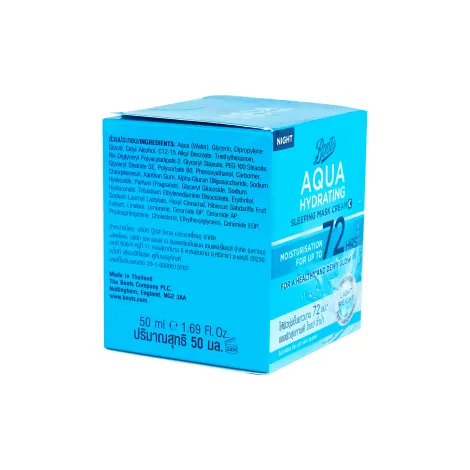 Boots Aqua Hydrating 72H Sleeping Mask Cream 50ml (Thailand)