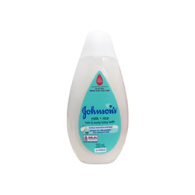 Johnson's Milk+Rice Hair & Body Baby Bath 200ml (Indonesia)