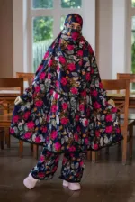 Women's Linen Khimar Set with Niqab and Palazzo