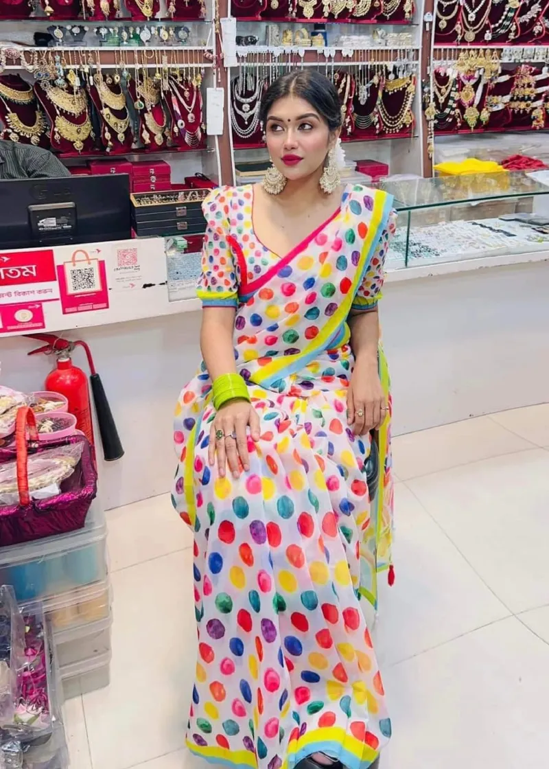 Digital Print Chanderi Silk Saree Without Blouse Piece, 4 Colours