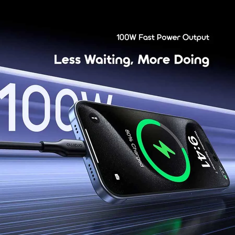 Oraimo OCD-1145CC 100W USB-C to USB-C Cable 1 Meter Black
