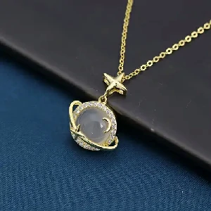 Star Moon Myth Chalcedony Necklace