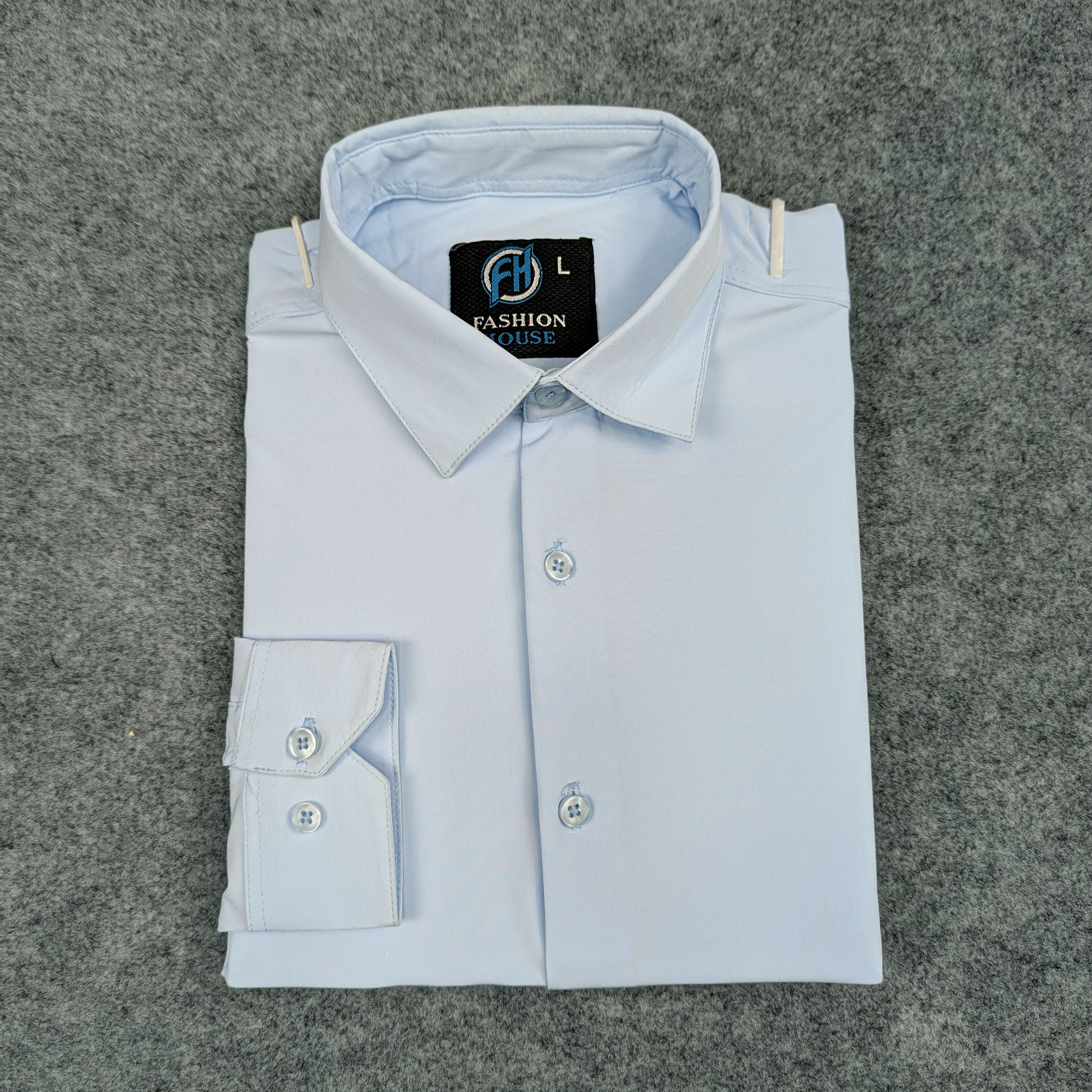 Premium China Micro Stig Shirt (Formal / Casual) (Light Sky)