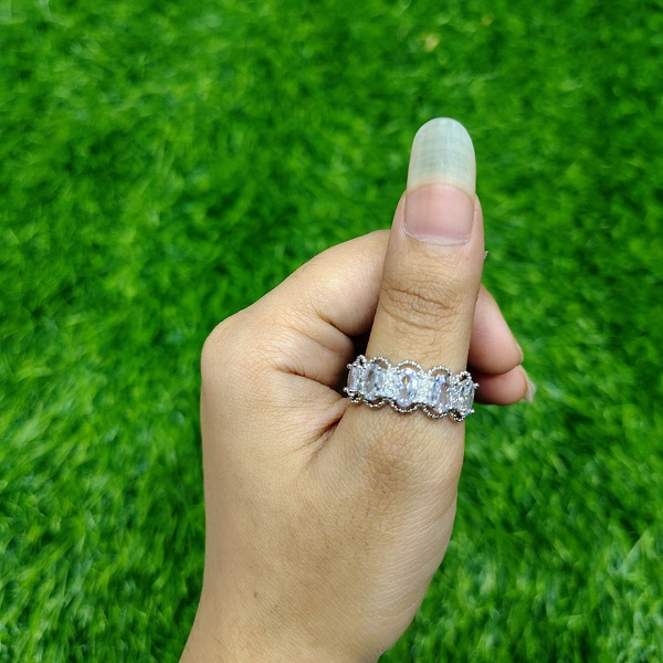 Vintage Oval Crystal Eternity Ring