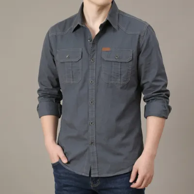 Full sleeves double pocket panel Shirt