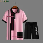 Men's Pure Cotton Polo Shirt and Half Pant Combo, 200 GSM