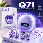 Q71 True Wireless Open-Ear Ear Clip Earbuds with Digital LED Display