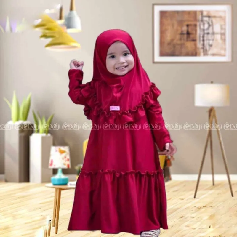 Large Kids Borka with Hijab for Girls, Sizes 36-44